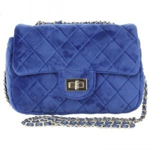 Quilted Velvet Crossbody Purse NEW
